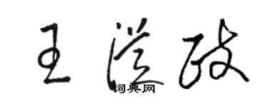 骆恒光王从政草书个性签名怎么写