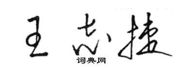 骆恒光王志捷草书个性签名怎么写