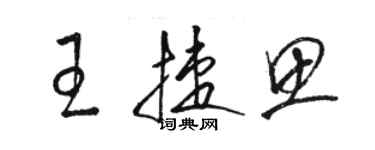 骆恒光王捷思草书个性签名怎么写