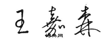 骆恒光王嘉森草书个性签名怎么写