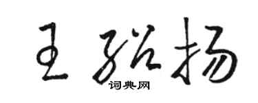 骆恒光王绍扬草书个性签名怎么写