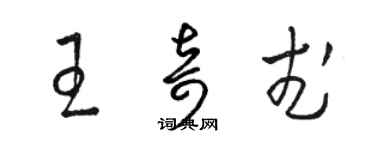 骆恒光王奇武草书个性签名怎么写