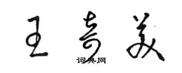 骆恒光王奇美草书个性签名怎么写