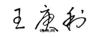 骆恒光王庚利草书个性签名怎么写