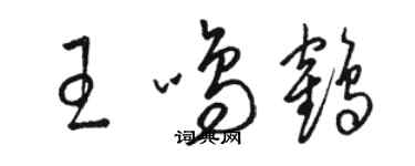 骆恒光王鸣鹤草书个性签名怎么写