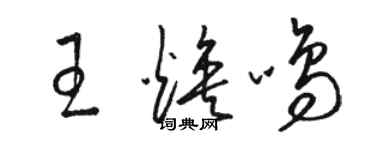 骆恒光王焕鸣草书个性签名怎么写