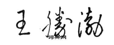 骆恒光王胜渤草书个性签名怎么写