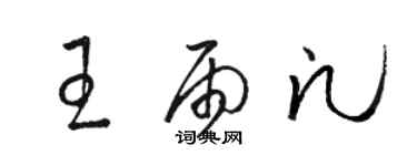 骆恒光王雨凡草书个性签名怎么写