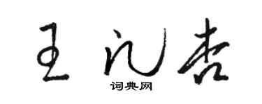 骆恒光王凡杏草书个性签名怎么写