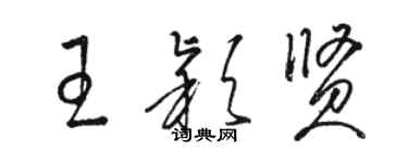 骆恒光王颖贤草书个性签名怎么写