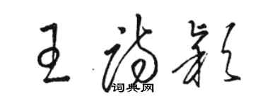 骆恒光王诗颖草书个性签名怎么写