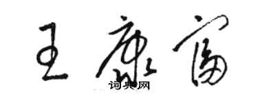 骆恒光王康富草书个性签名怎么写