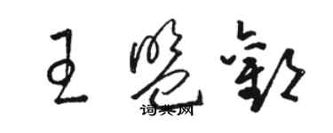 骆恒光王盟欢草书个性签名怎么写