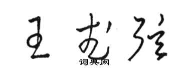 骆恒光王武弦草书个性签名怎么写