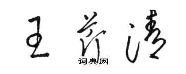 骆恒光王芹清草书个性签名怎么写