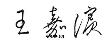 骆恒光王嘉滨草书个性签名怎么写