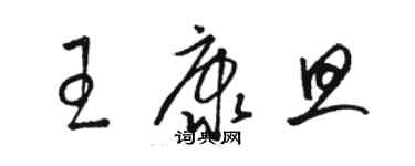 骆恒光王康旦草书个性签名怎么写