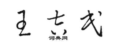 骆恒光王吉民草书个性签名怎么写