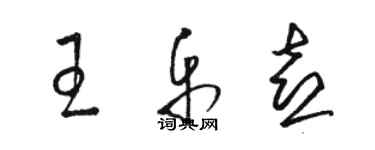 骆恒光王乐喜草书个性签名怎么写