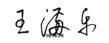 骆恒光王满乐草书个性签名怎么写