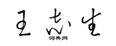 骆恒光王志生草书个性签名怎么写