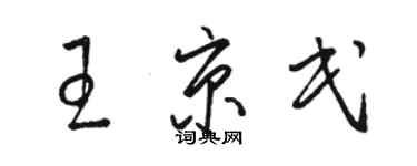 骆恒光王京民草书个性签名怎么写