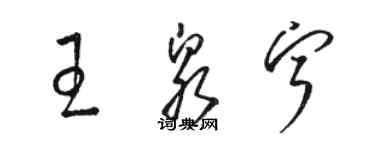 骆恒光王泉宁草书个性签名怎么写