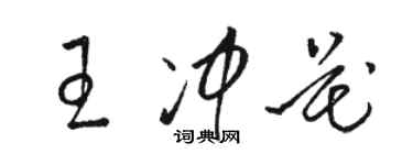 骆恒光王冲花草书个性签名怎么写
