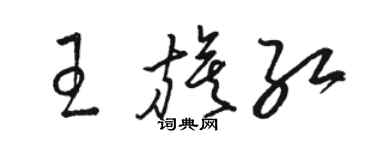 骆恒光王旗红草书个性签名怎么写