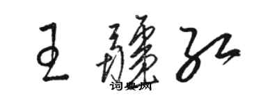 骆恒光王疆红草书个性签名怎么写