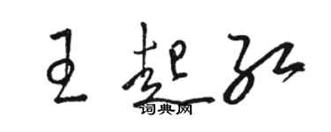 骆恒光王起红草书个性签名怎么写