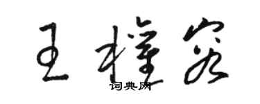 骆恒光王权容草书个性签名怎么写