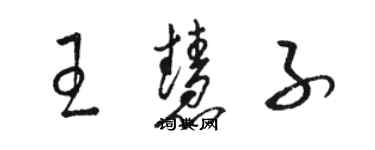 骆恒光王慧子草书个性签名怎么写