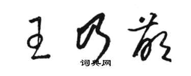骆恒光王乃萌草书个性签名怎么写