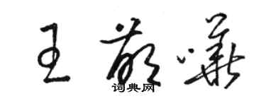 骆恒光王萌哗草书个性签名怎么写