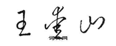 骆恒光王爱山草书个性签名怎么写