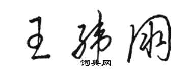 骆恒光王纬朋草书个性签名怎么写