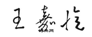 骆恒光王嘉忆草书个性签名怎么写