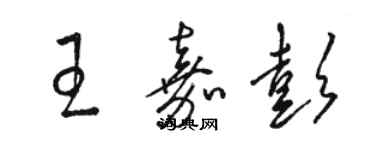 骆恒光王嘉彭草书个性签名怎么写