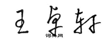 骆恒光王卓轩草书个性签名怎么写