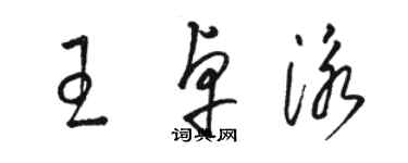 骆恒光王卓泳草书个性签名怎么写