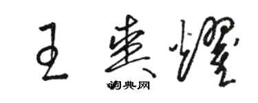 骆恒光王爽耀草书个性签名怎么写