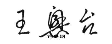 骆恒光王兴台草书个性签名怎么写