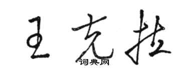 骆恒光王克拉草书个性签名怎么写