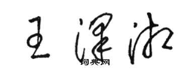骆恒光王泽湘草书个性签名怎么写