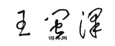 骆恒光王闽泽草书个性签名怎么写