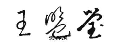 骆恒光王盟莹草书个性签名怎么写