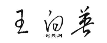 骆恒光王白英草书个性签名怎么写