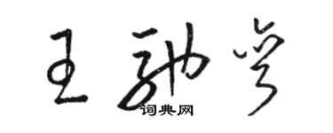骆恒光王驰弯草书个性签名怎么写