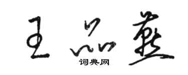 骆恒光王品燕草书个性签名怎么写